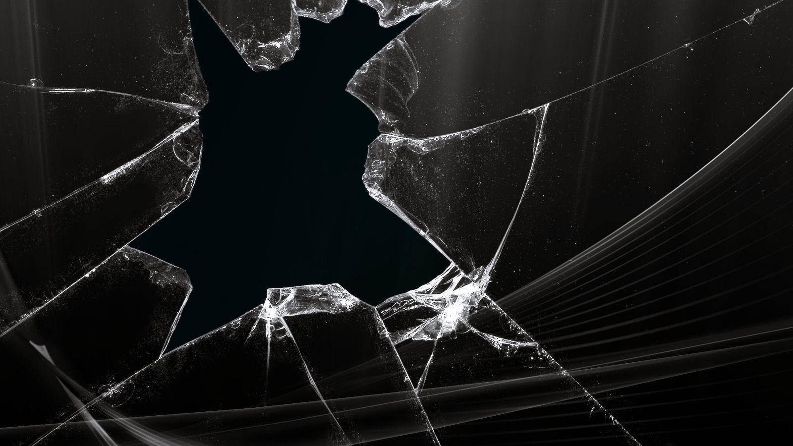 cracked computer screen, large crack, shattered glass fragments, HD Desktop Wallpaper
