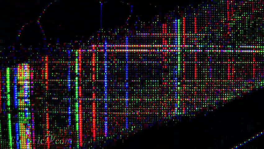 computer screen, vibrant red green and blue dots, abstract vertical lines, SD Desktop Wallpaper