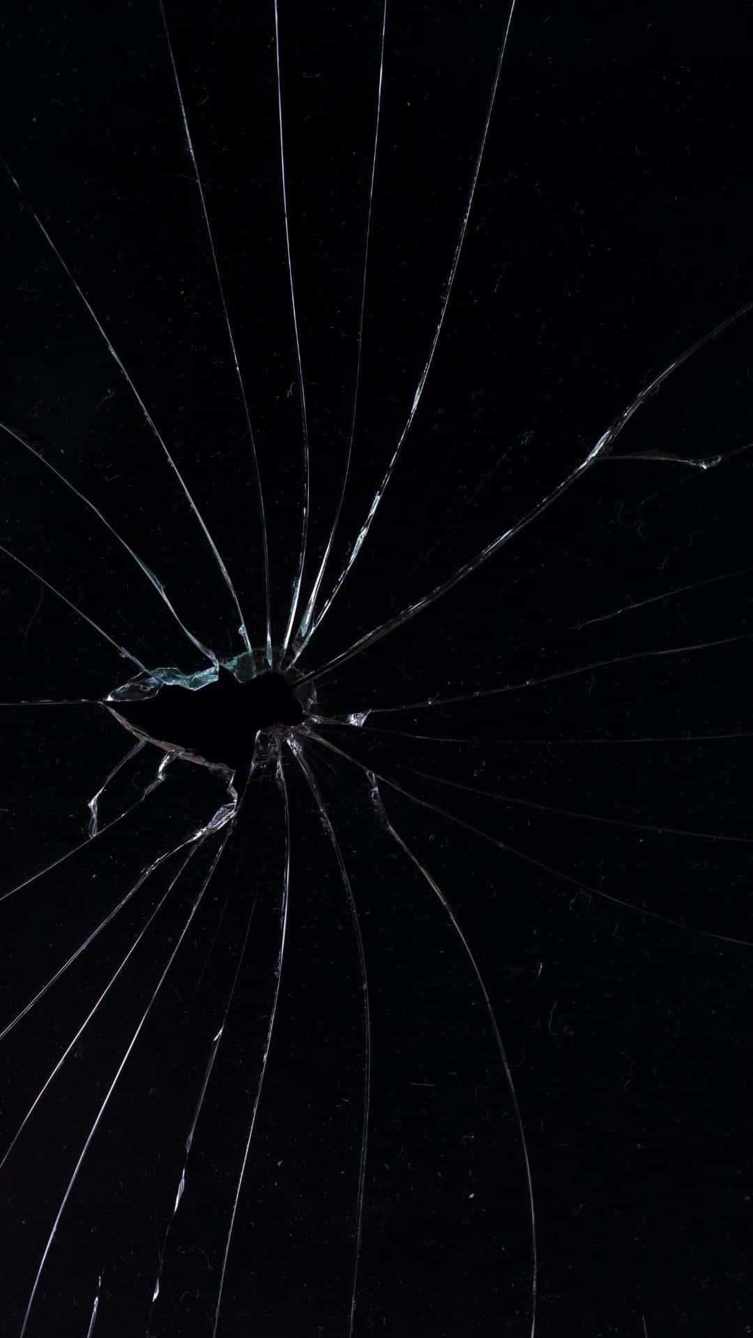cracked screen, shattered glass screen, central impact point, Full HD Phone Wallpaper
