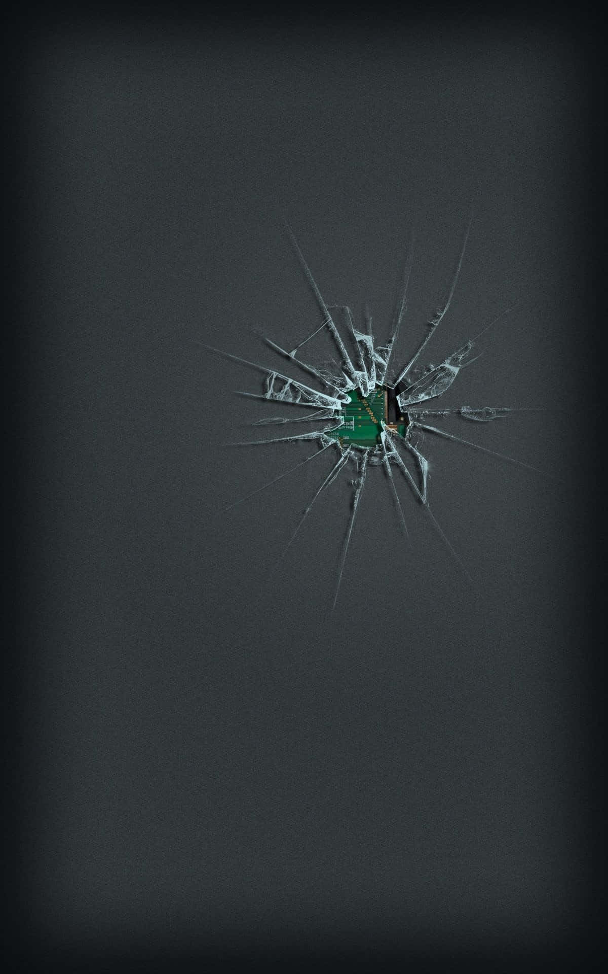 iPhone, cracked screen, spiderweb crack pattern, Full HD Phone Wallpaper