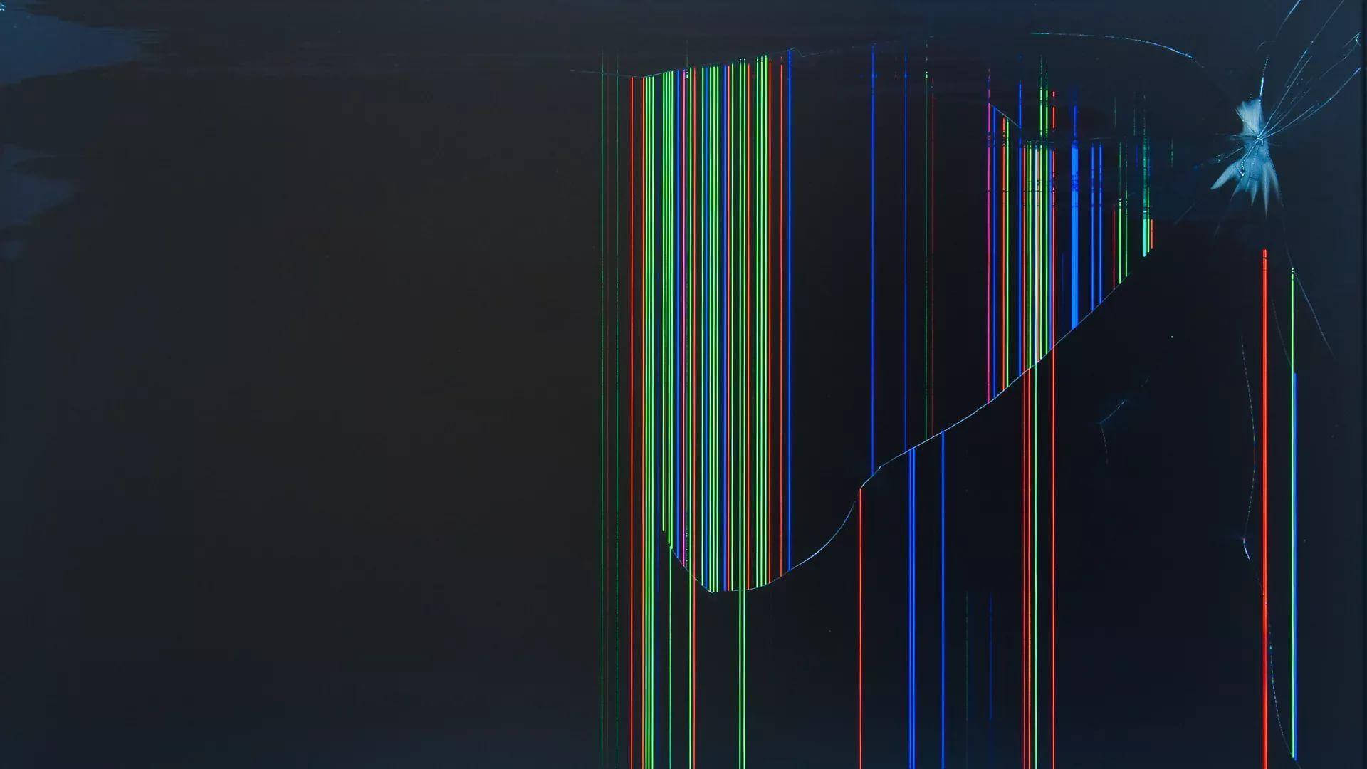 Broken RGB Lines Screen, vibrant vertical data streams, shattered digital screen, Full HD Desktop Wallpaper