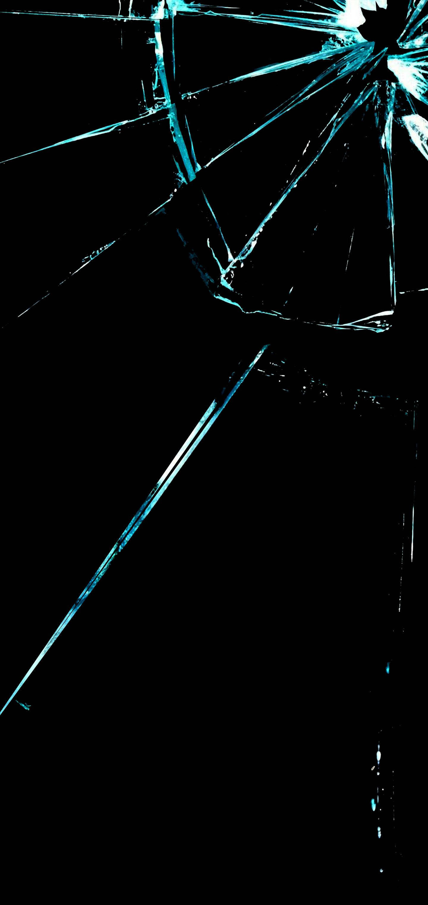 broken screen, shattered glass pane, glowing blue cracks, 2K Phone Wallpaper