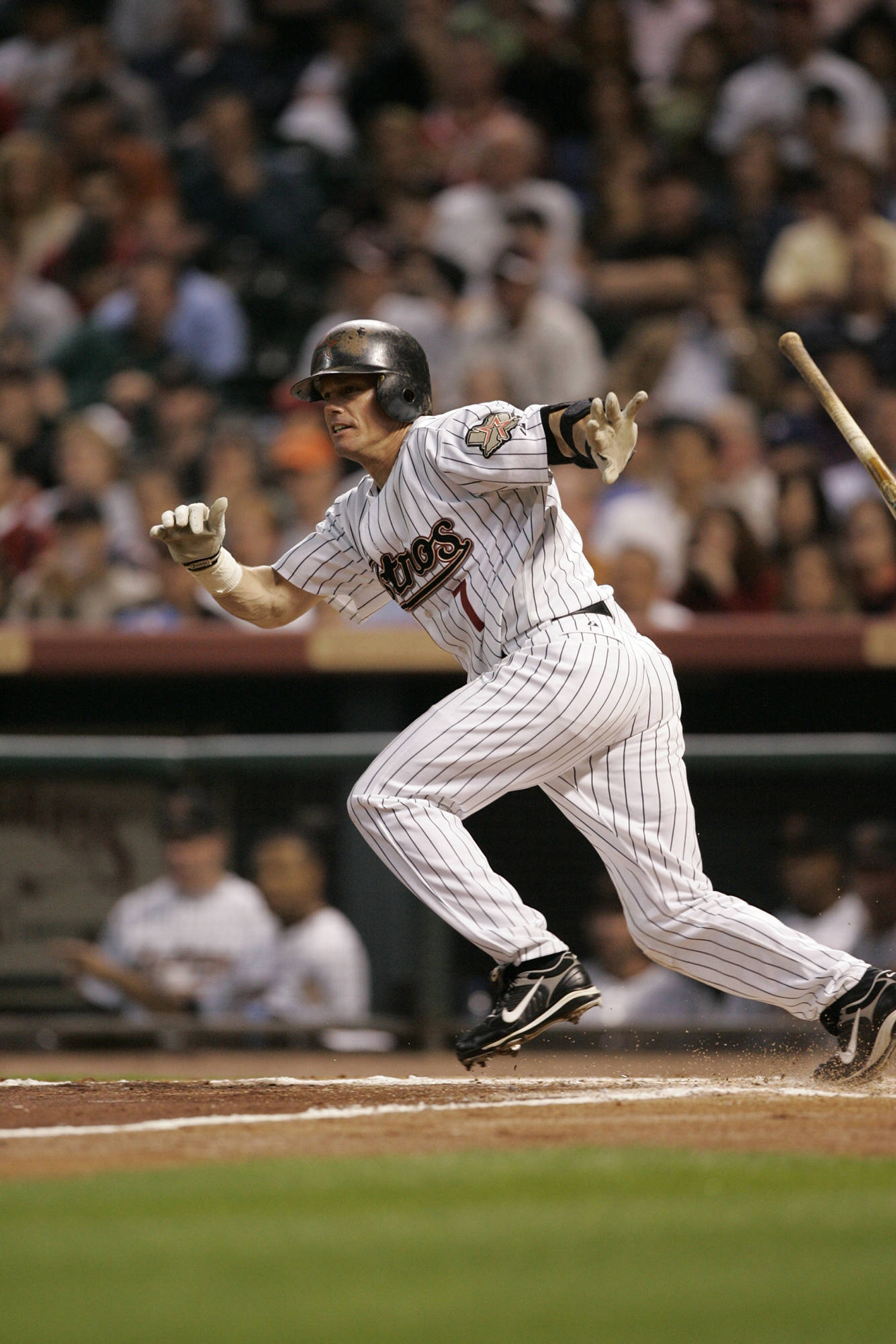 Craig Biggio, white pinstripe uniform, first base, Full HD Phone Wallpaper