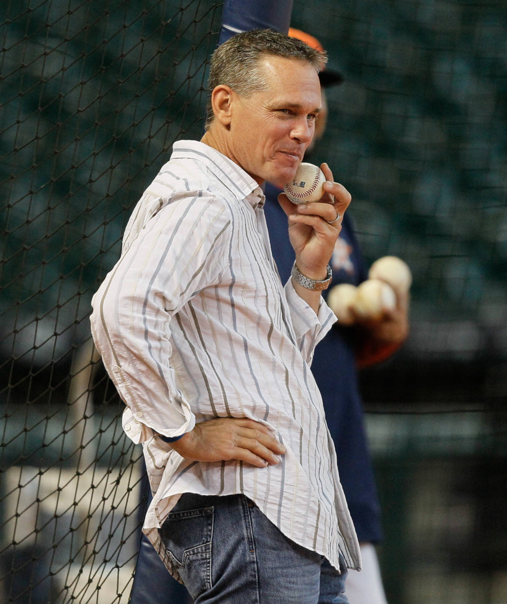 Craig Biggio, striped shirt, baseball, Full HD Phone Wallpaper
