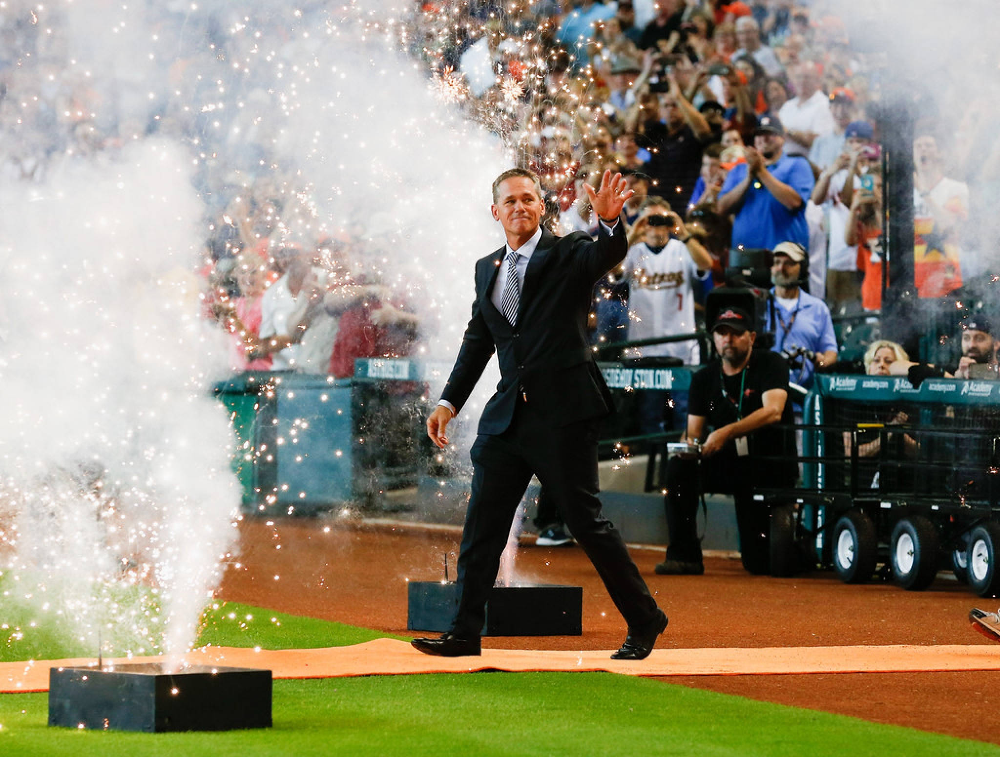 Craig Biggio, baseball field, night, Full HD Desktop Wallpaper