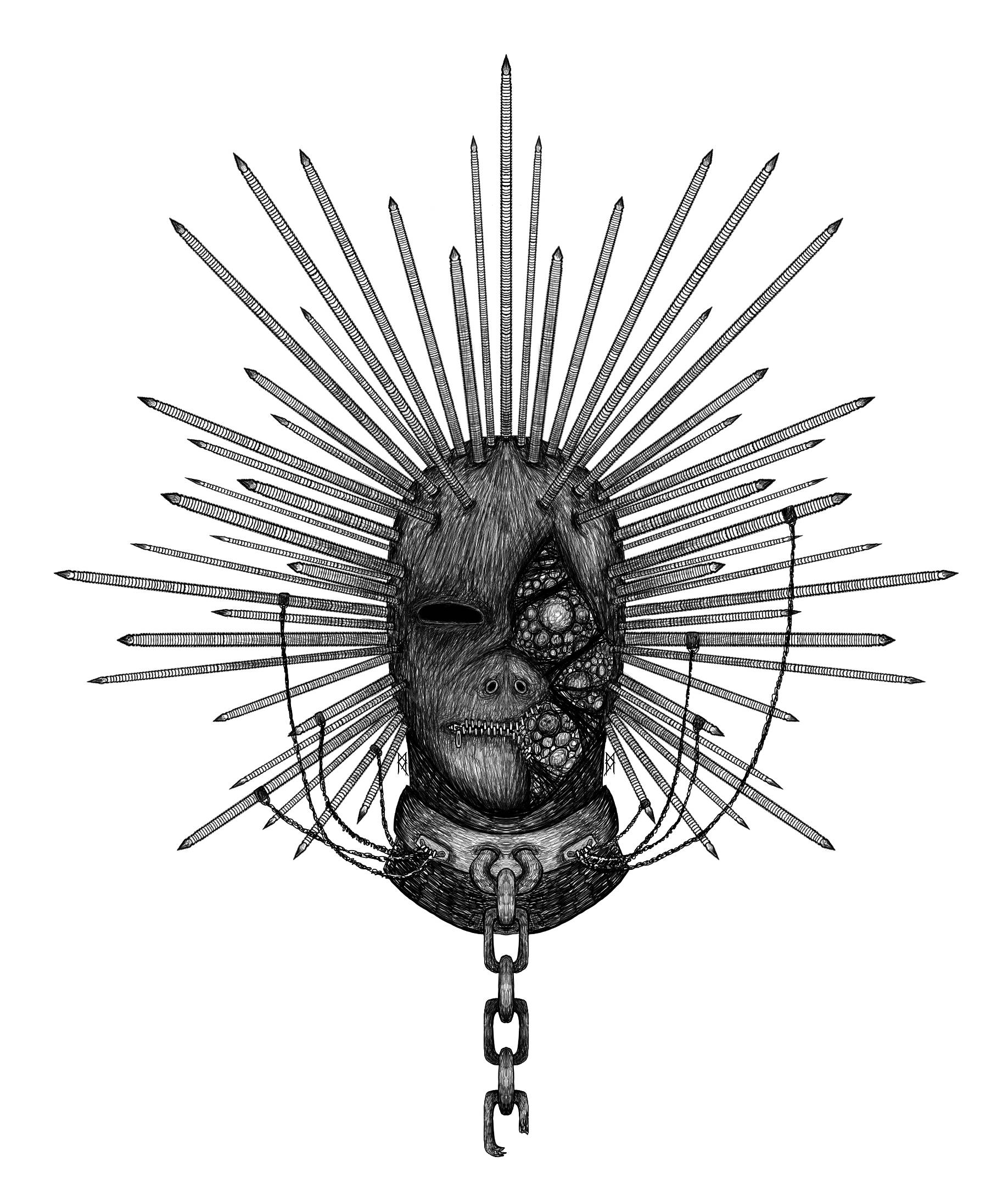 Craig Jones, spiked mask, chains, Full HD Phone Wallpaper