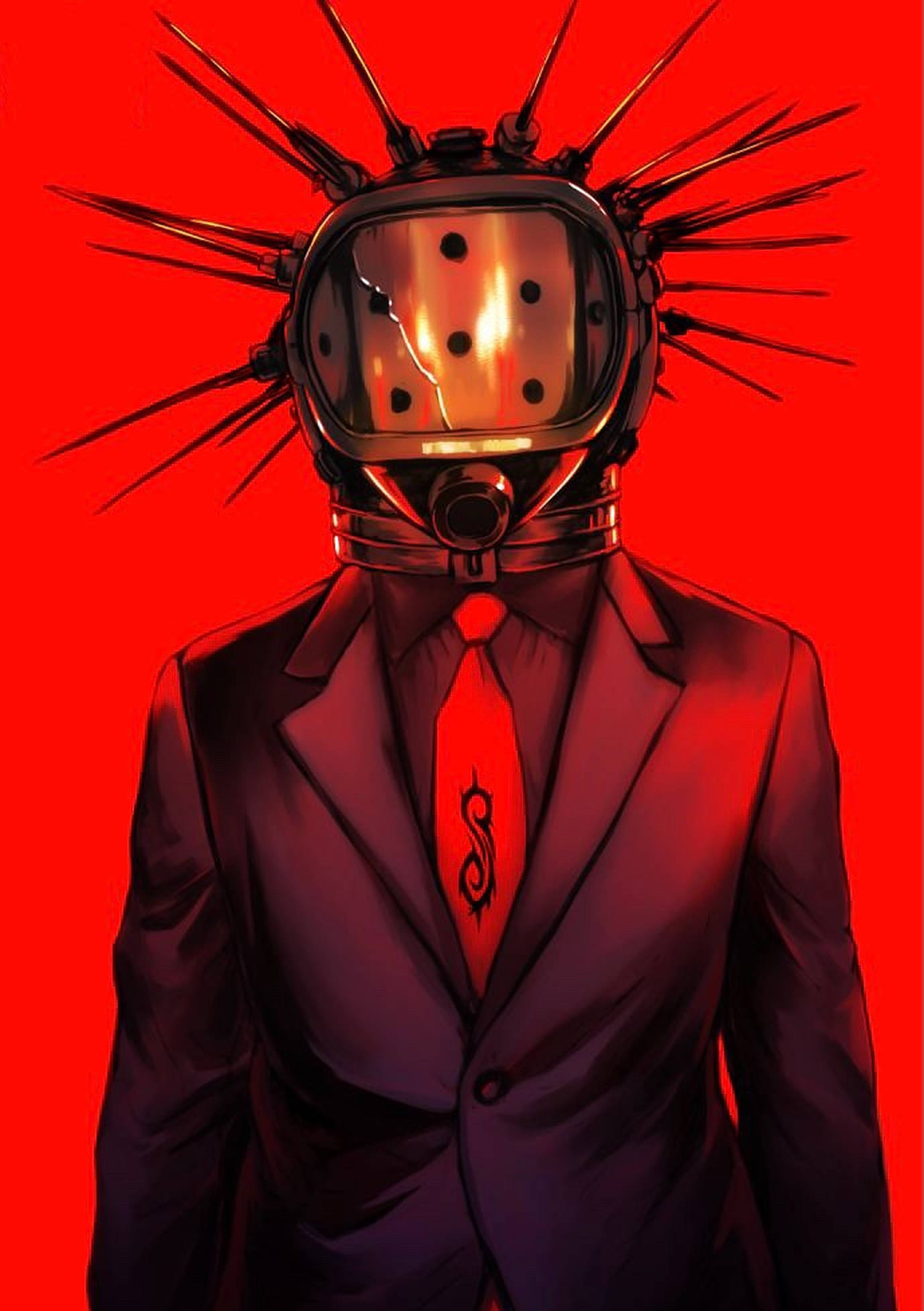 Craig Jones, suit, spiked helmet, Full HD Phone Wallpaper