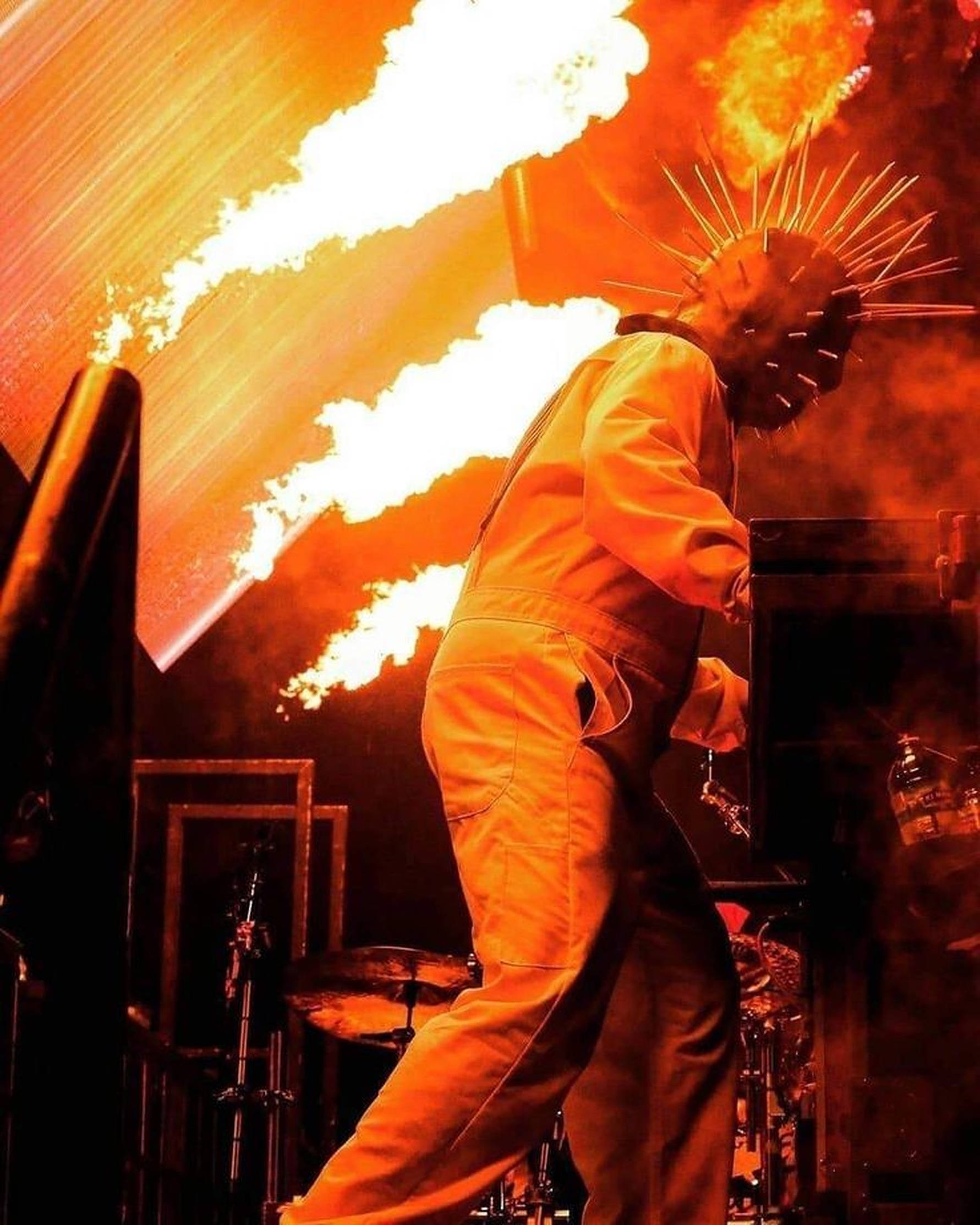 Craig Jones, spiked helmet, drums, Full HD Phone Wallpaper