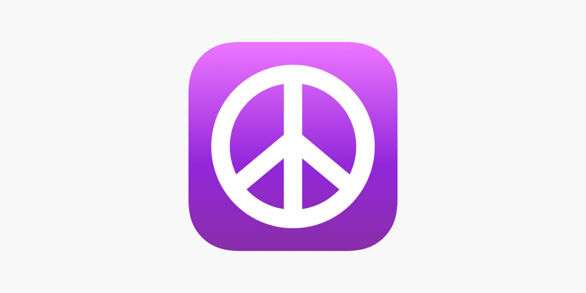 Craigslist, white peace symbol, gradient purple rounded square, SD Desktop Wallpaper