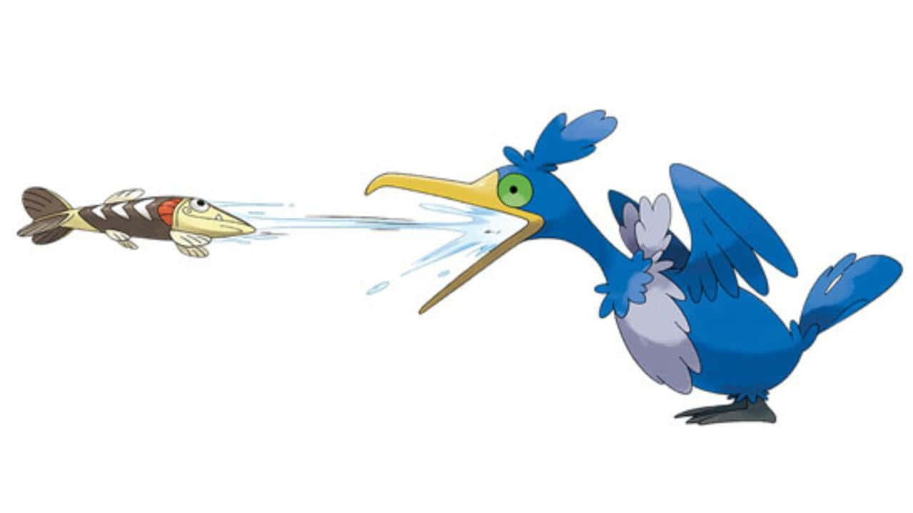 Cramorant, fish, blue bird-like, HD Desktop Wallpaper