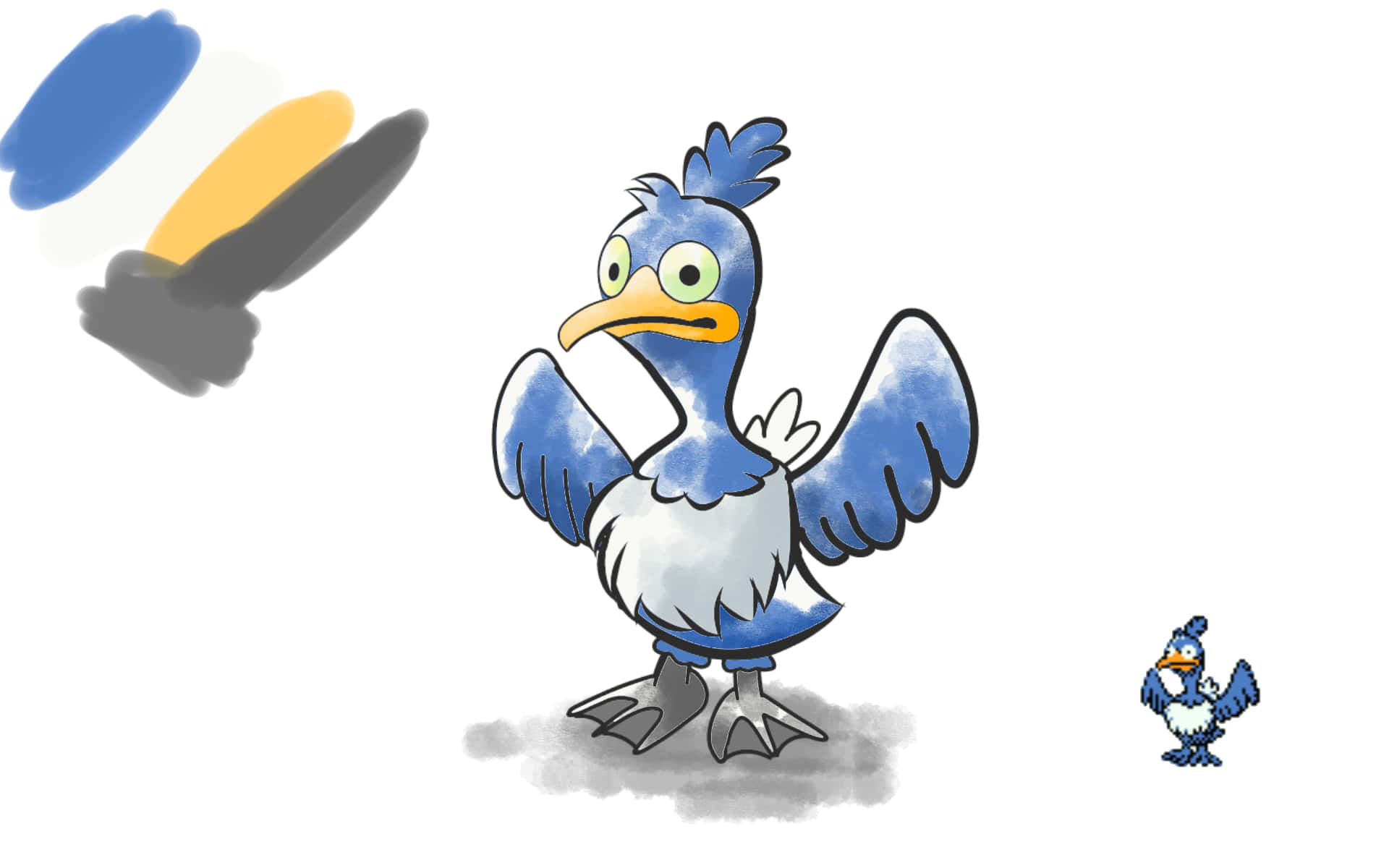Cramorant, blue bird, wide eyes, Full HD Desktop Wallpaper