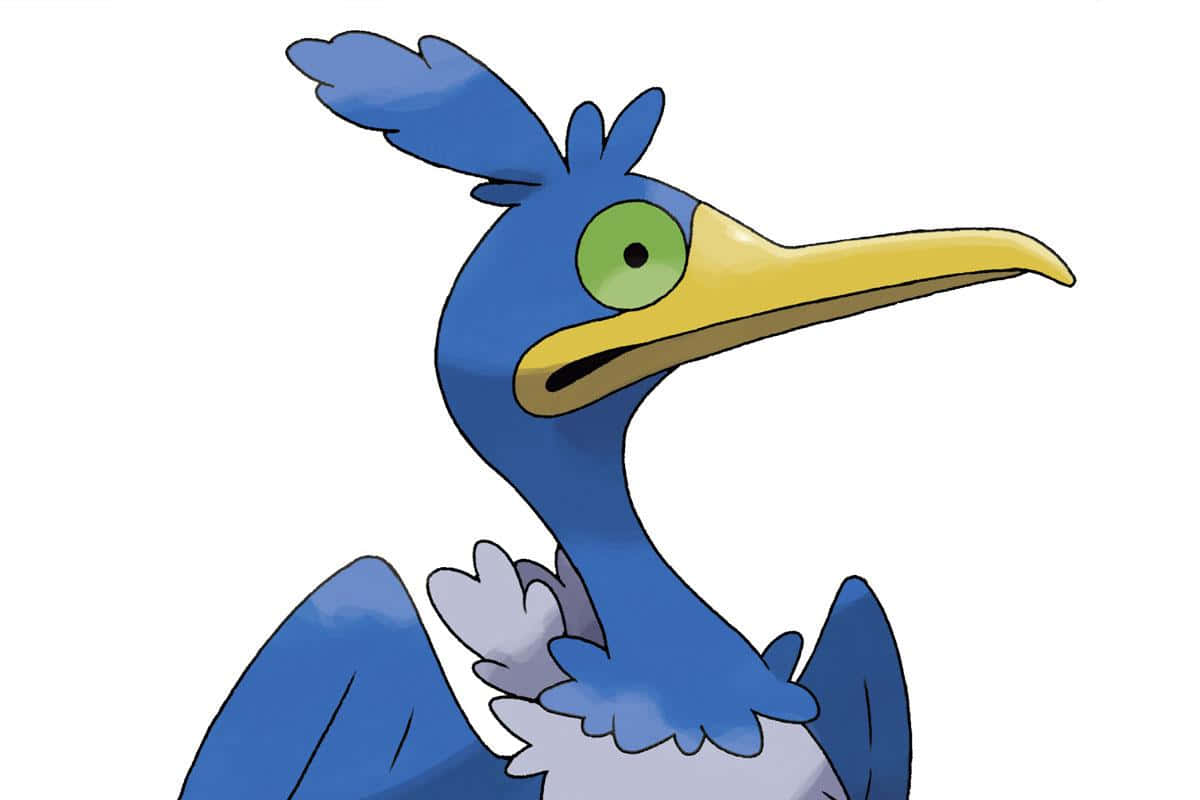 Cramorant, long yellow beak, vibrant blue, SD Desktop Wallpaper