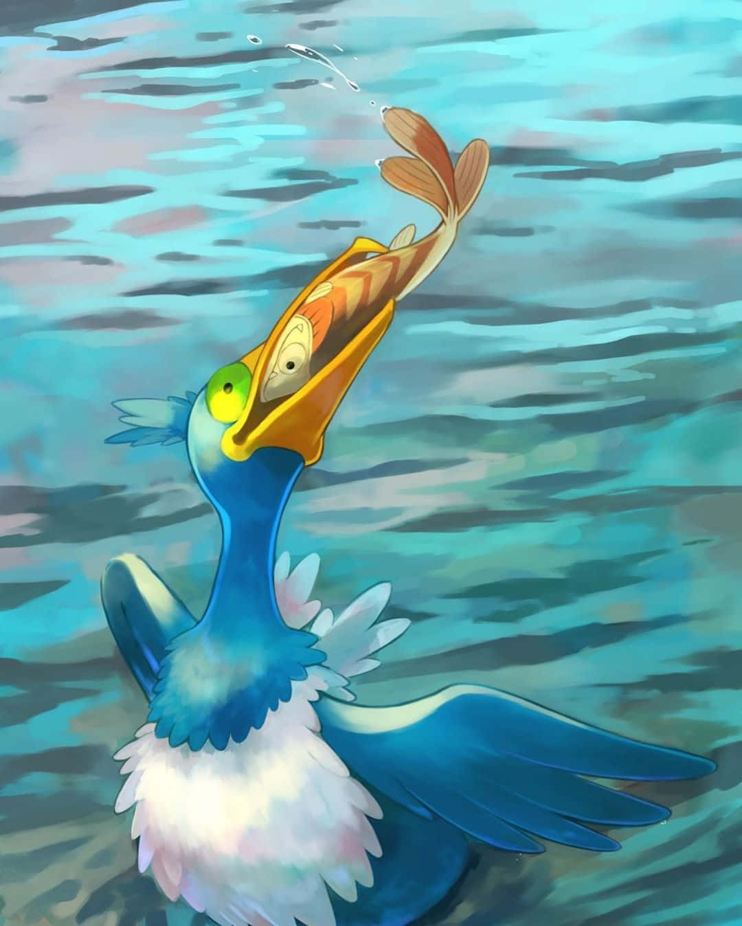 Cramorant, blue bird, yellow beak, HD Phone Wallpaper