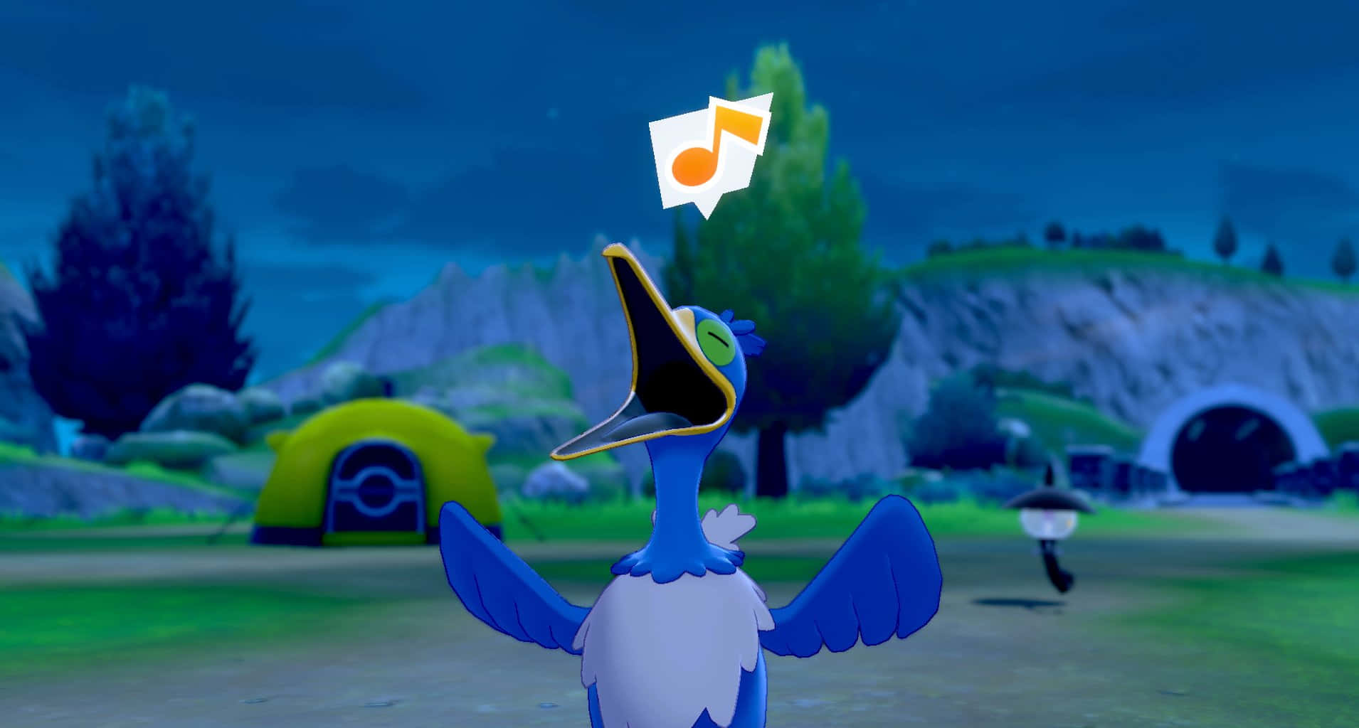 Cramorant, blue bird-like, twilight campsite, HD Desktop Wallpaper