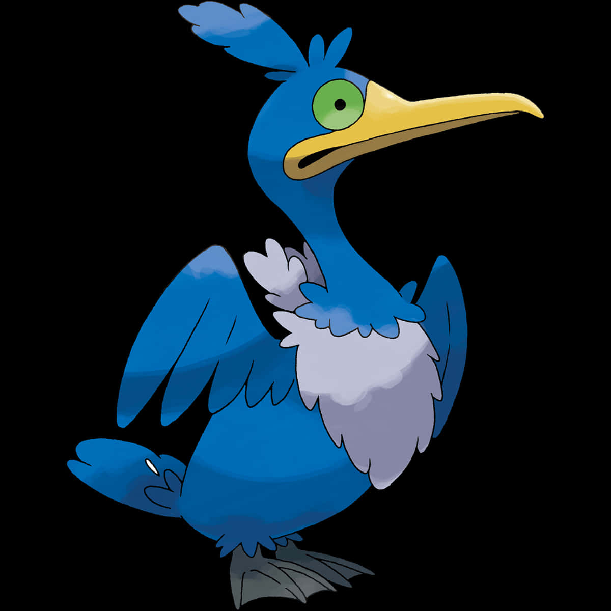 Cramorant, Flying Type, blue cartoon bird, SD Desktop Wallpaper
