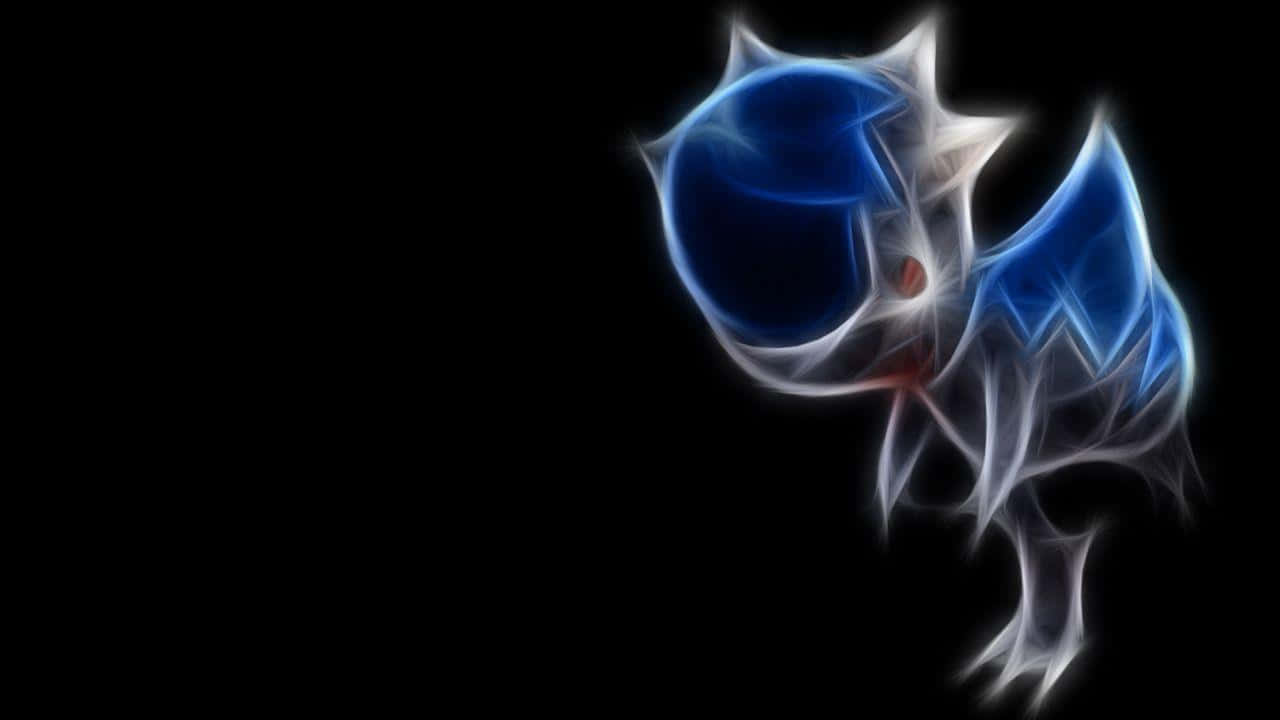 Cranidos, glowing white outline, blue and white abstract creature, HD Desktop Wallpaper
