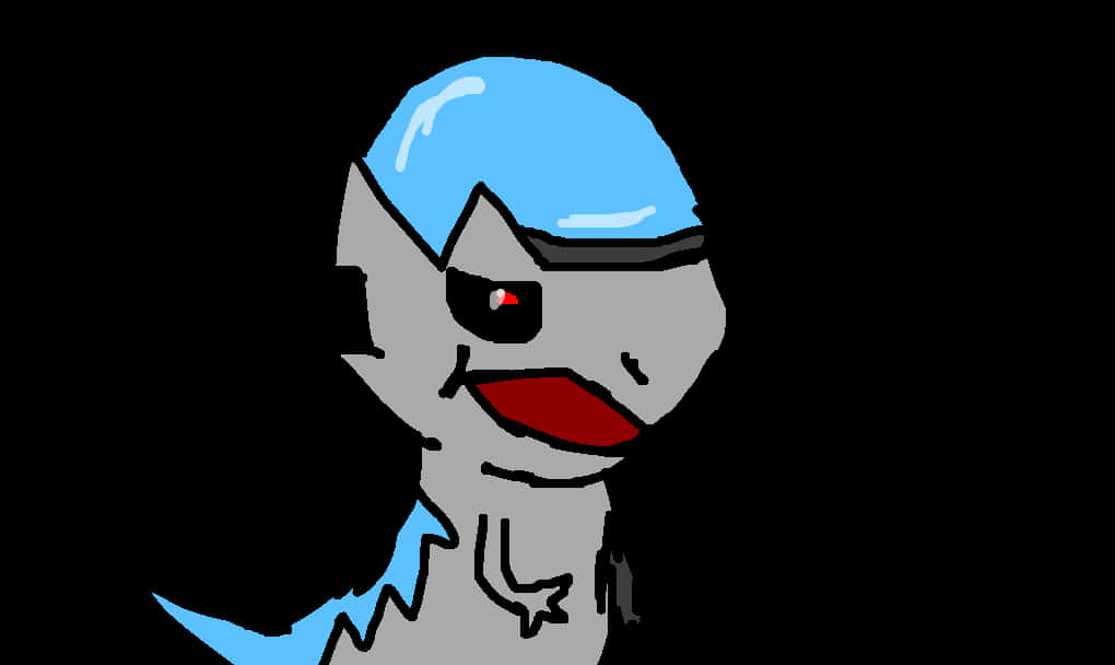 Cranidos, gray creature, blue dome head, SD Desktop Wallpaper