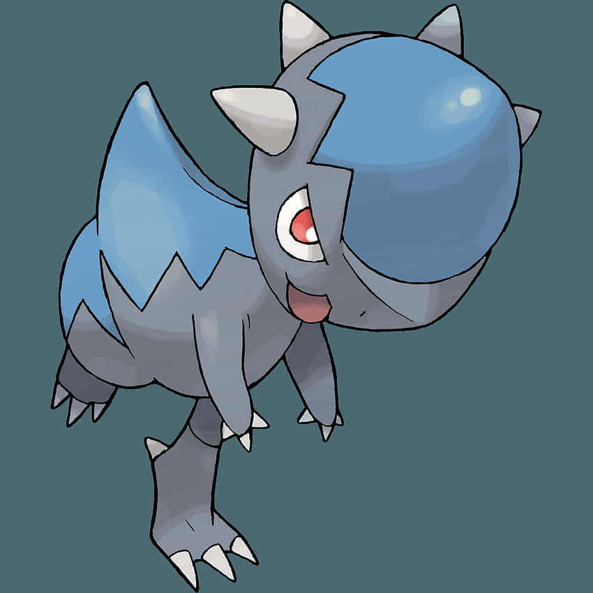 blue cranidos, cartoon dinosaur, sharp claws, SD Desktop Wallpaper