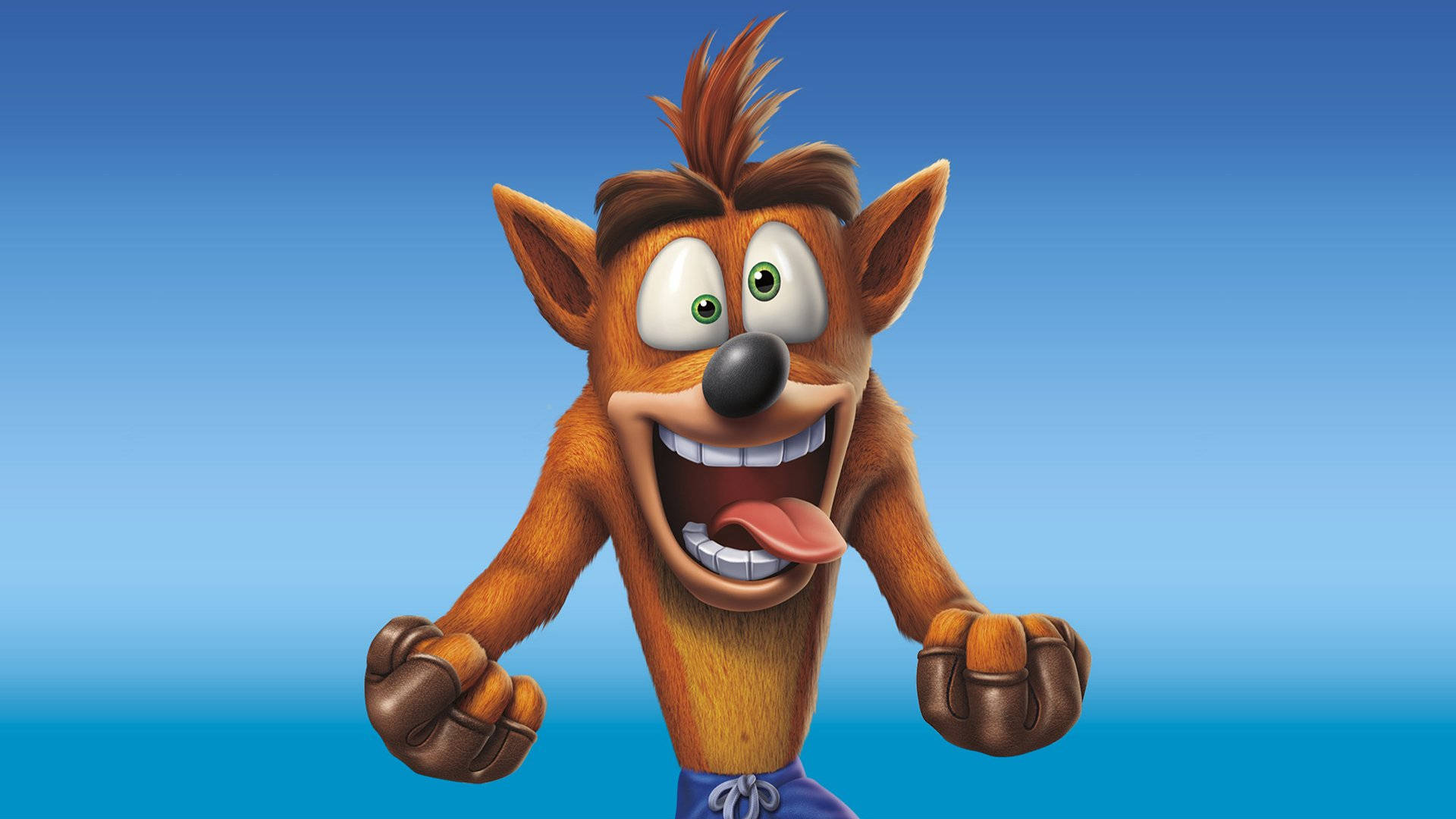 Crash Bandicoot, cartoon monkey, spiky brown fur, Full HD Desktop Wallpaper