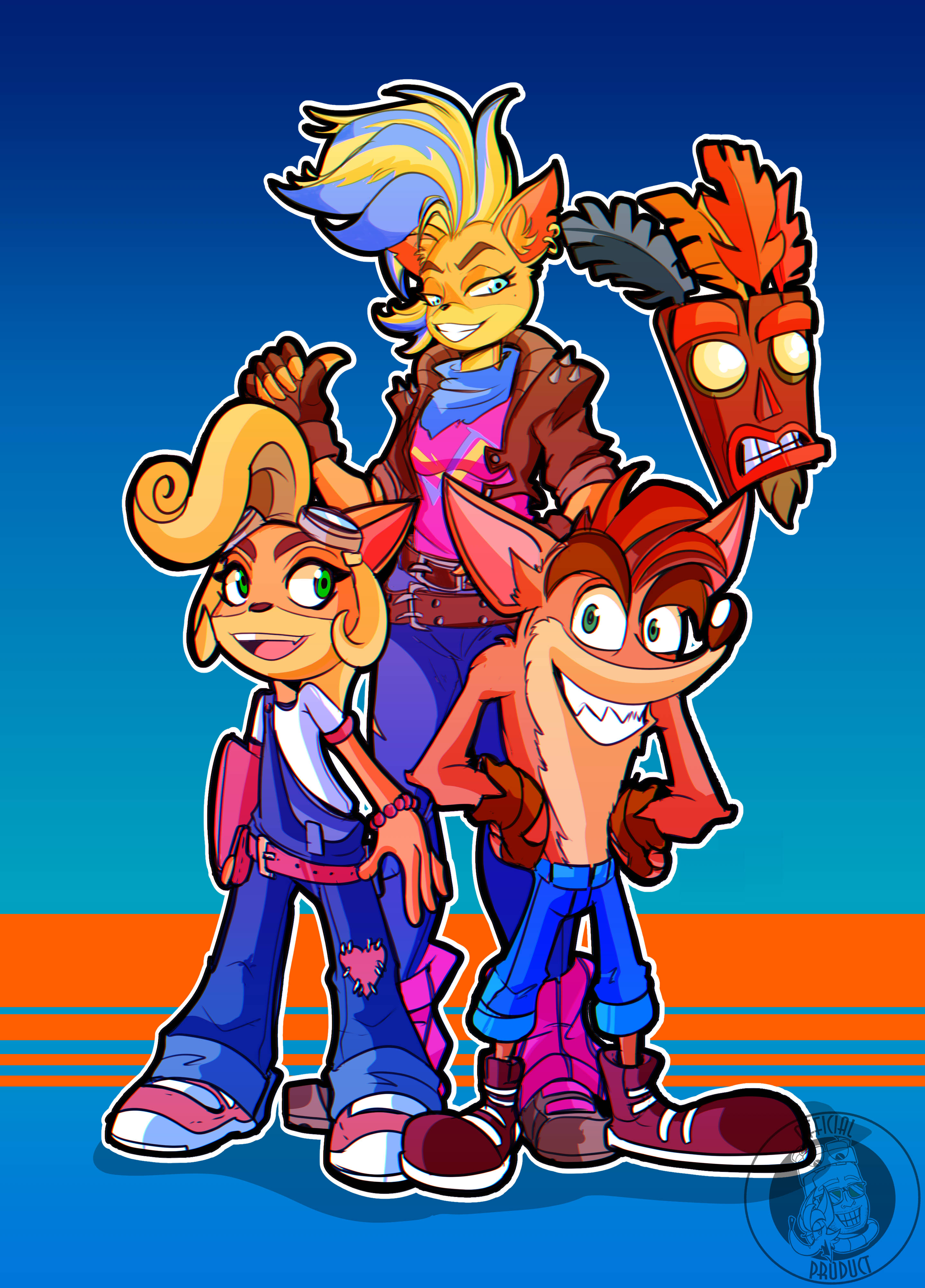 Crash Bandicoot, characters, vibrant hair, 4K Phone Wallpaper