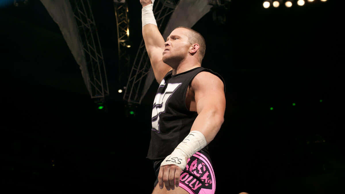 Crash Holly, black and pink gear, wrestling pose, SD Desktop Wallpaper