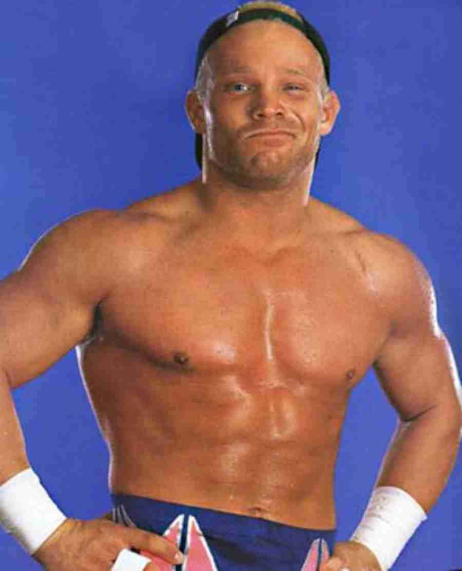 Crash Holly, 90s vintage portrait, blue trunks, SD Phone Wallpaper