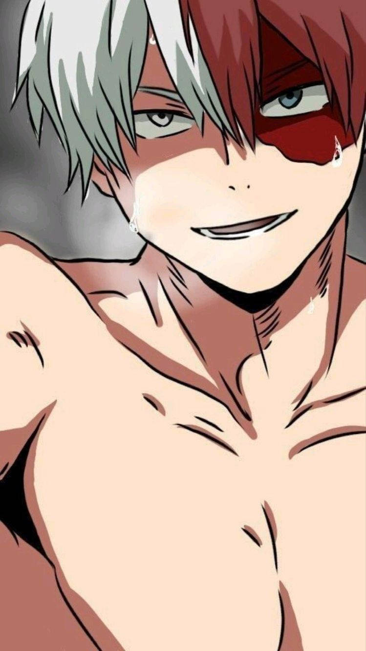 Crazy Anime Boy, silver hair, red eye patch, HD Phone Wallpaper