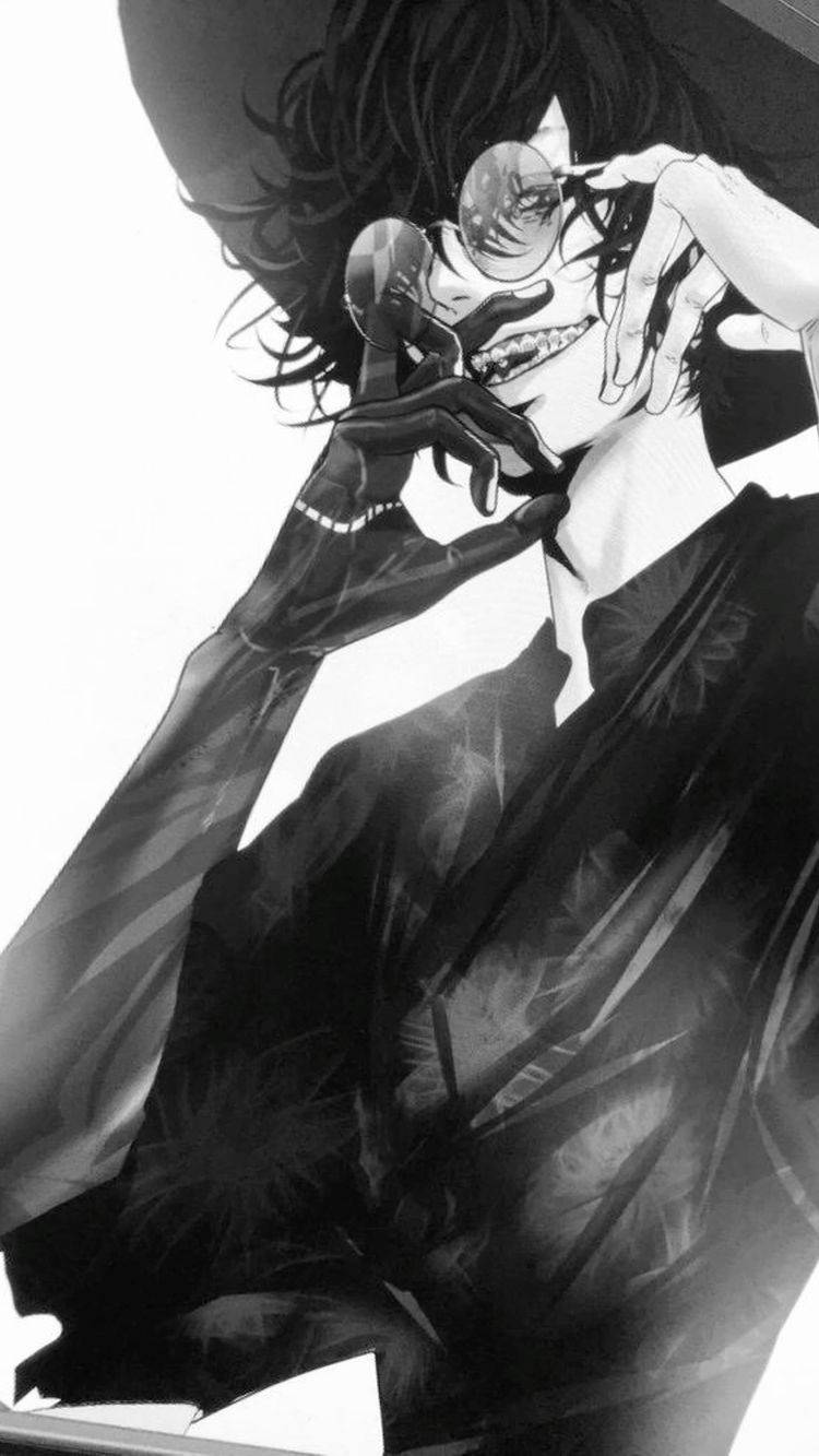 Crazy Anime Boy, monochrome, wild hair, HD Phone Wallpaper