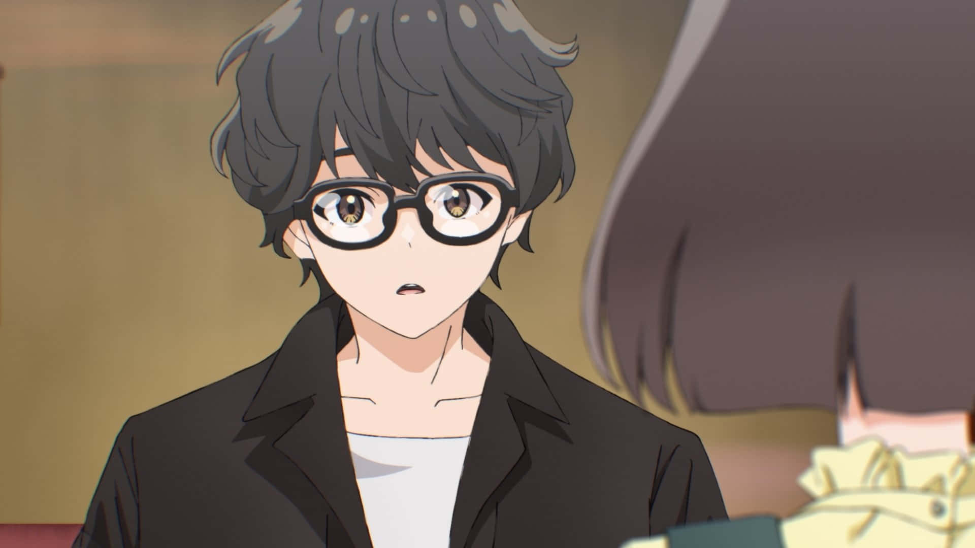 anime boy, black hair, glasses, Full HD Desktop Wallpaper