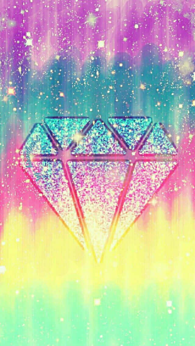 galaxy diamond, rainbow gradient sky, sparkling stars, SD Phone Wallpaper