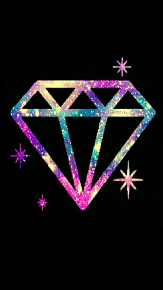 galaxy diamond, rainbow diamond, glitter, SD Phone Wallpaper