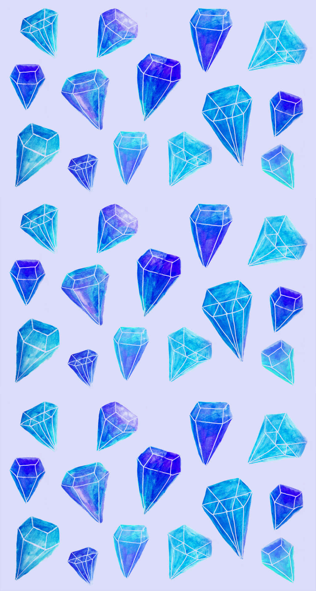 diamond aesthetic, blue gemstones, purple gemstones, Full HD Phone Wallpaper