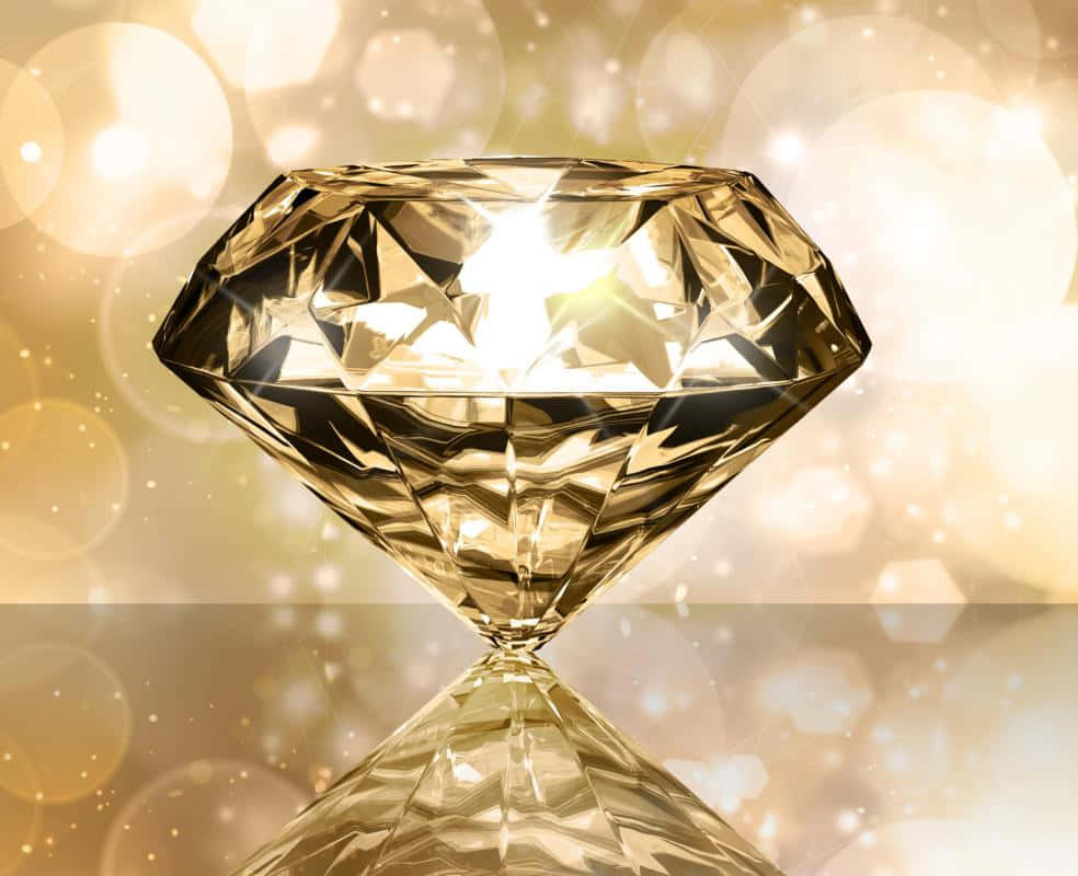 Yellow Diamond, golden diamond, sharp facets, SD Desktop Wallpaper