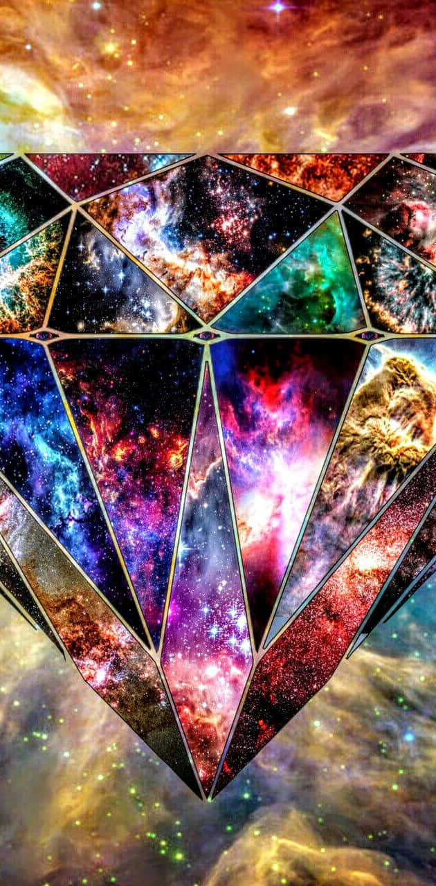 galaxy diamond, diamond shape, cosmic nebulae, HD Phone Wallpaper