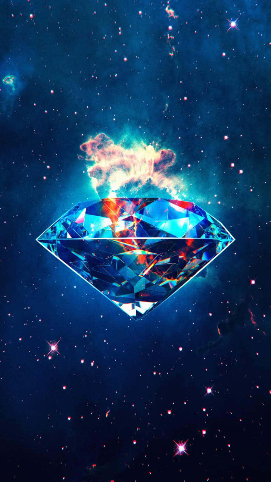 galaxy diamond, glowing diamond, starry cosmic sky, HD Phone Wallpaper