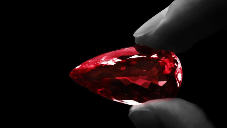 red diamond, pear-shaped gemstone, vivid red, SD Desktop Wallpaper