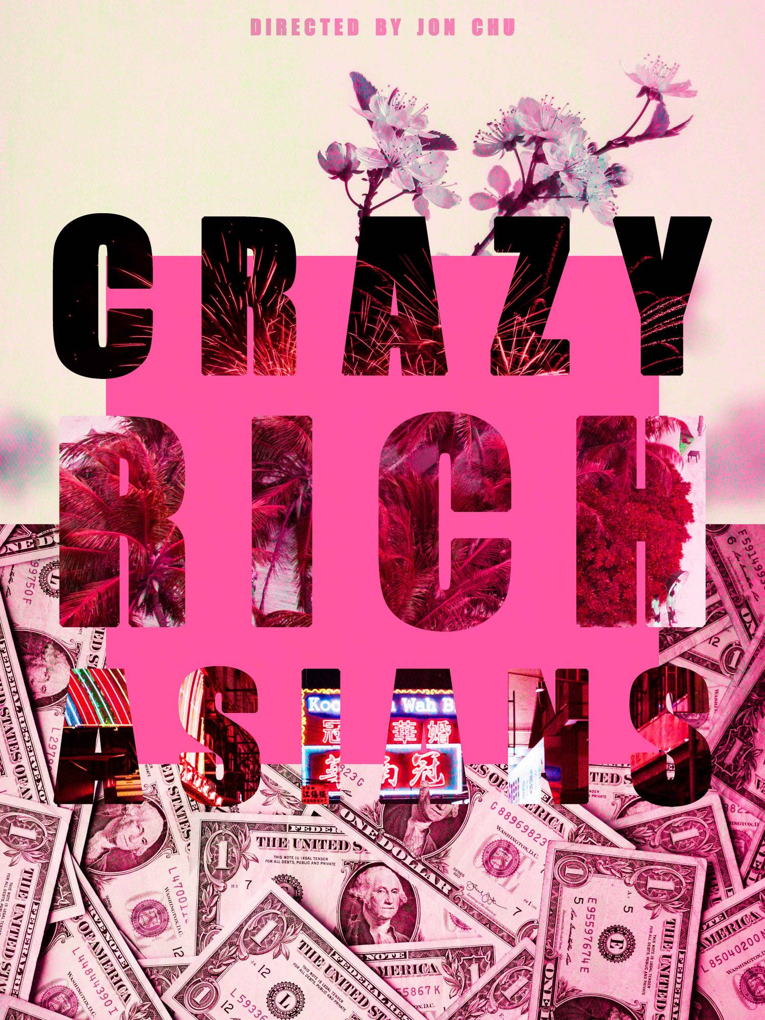 Crazy Rich Asians, pink, black, Full HD Phone Wallpaper