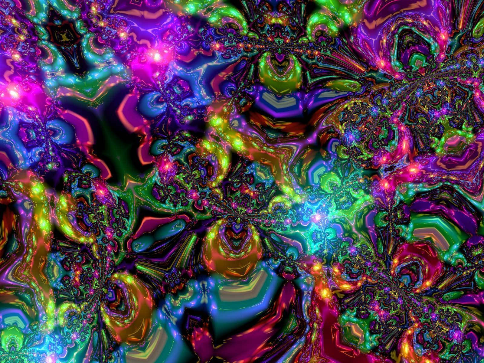 psychedelic, neon fractal patterns, magenta, HD Desktop Wallpaper