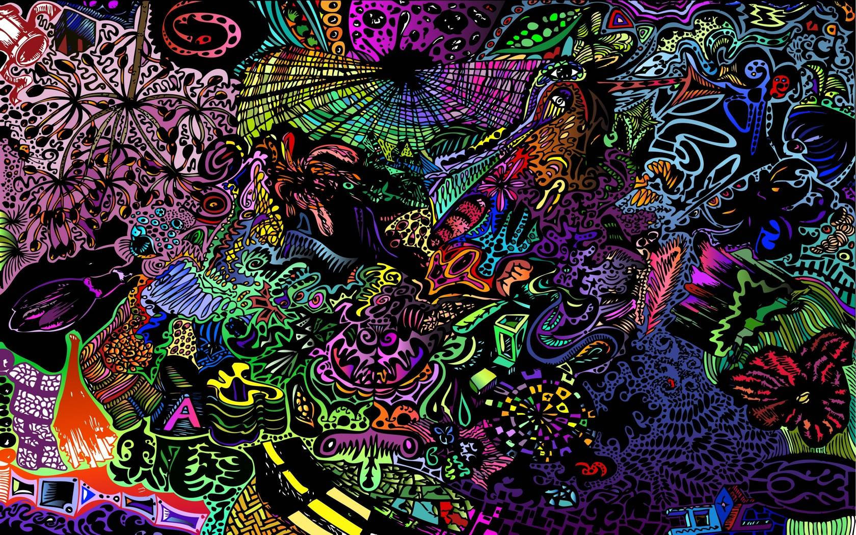 psychedelic illustration, intricate patterns, surreal organic shapes, HD Desktop Wallpaper