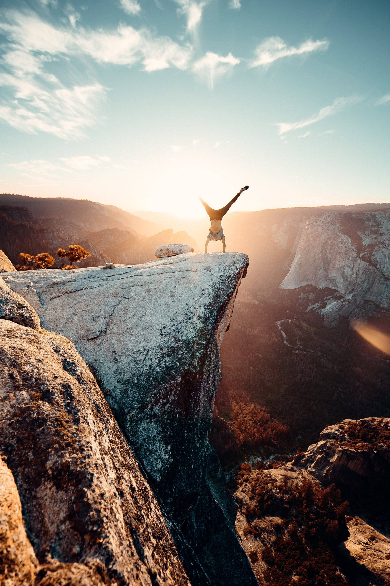 Crazy, handstand, cliff, Full HD Phone Wallpaper