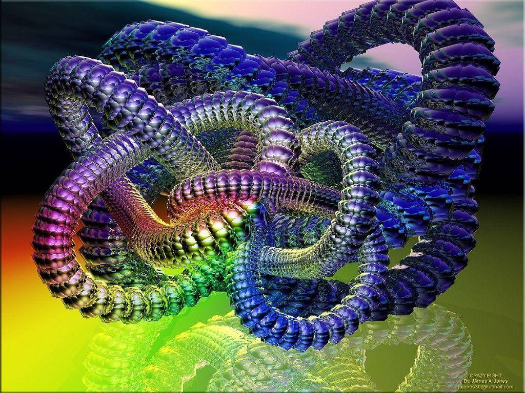 Crazy, tangled wires, fractal sculpture, SD Desktop Wallpaper