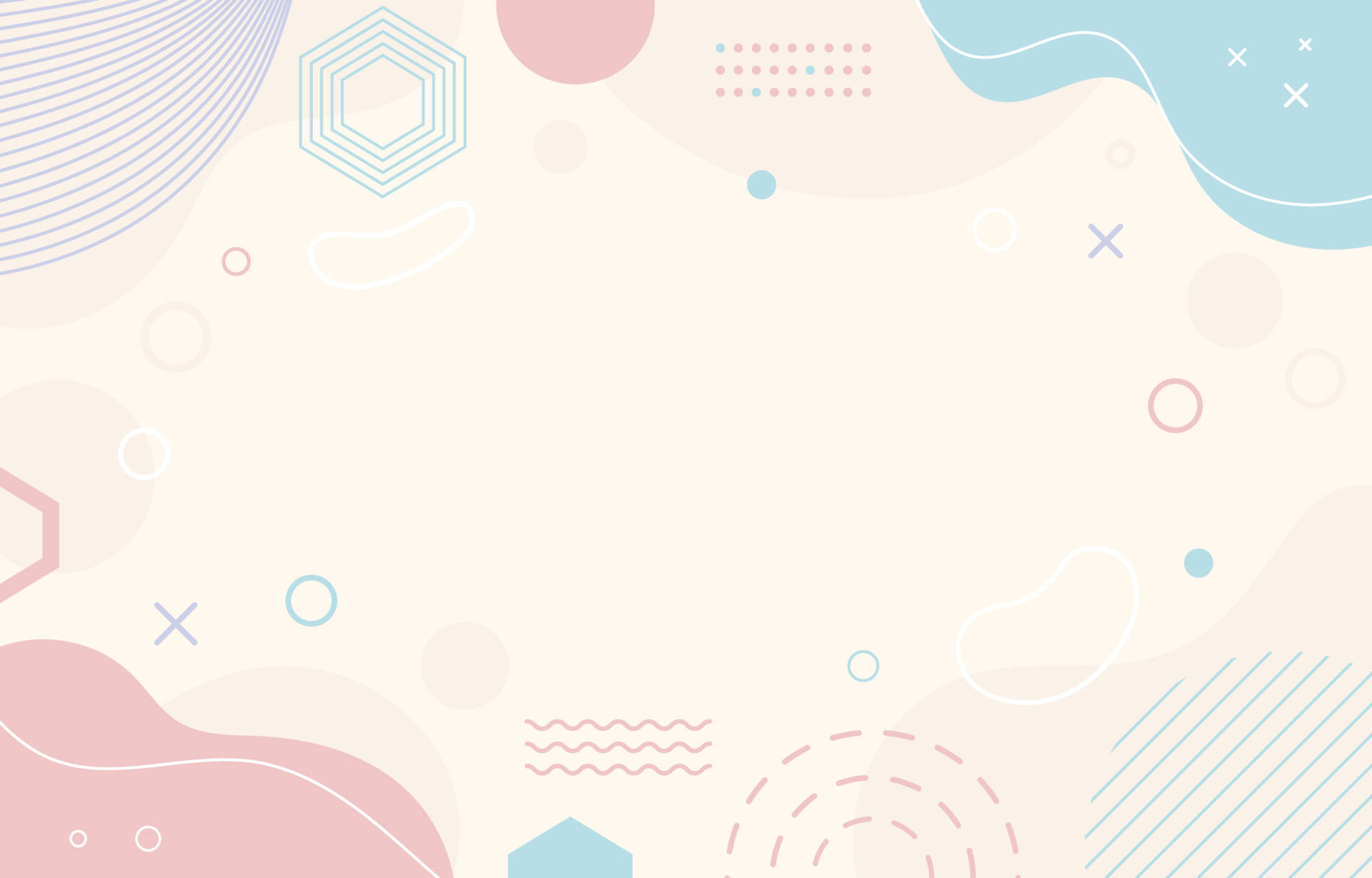 creamy background, soft pastel abstract shapes, geometric patterns, Full HD Desktop Wallpaper