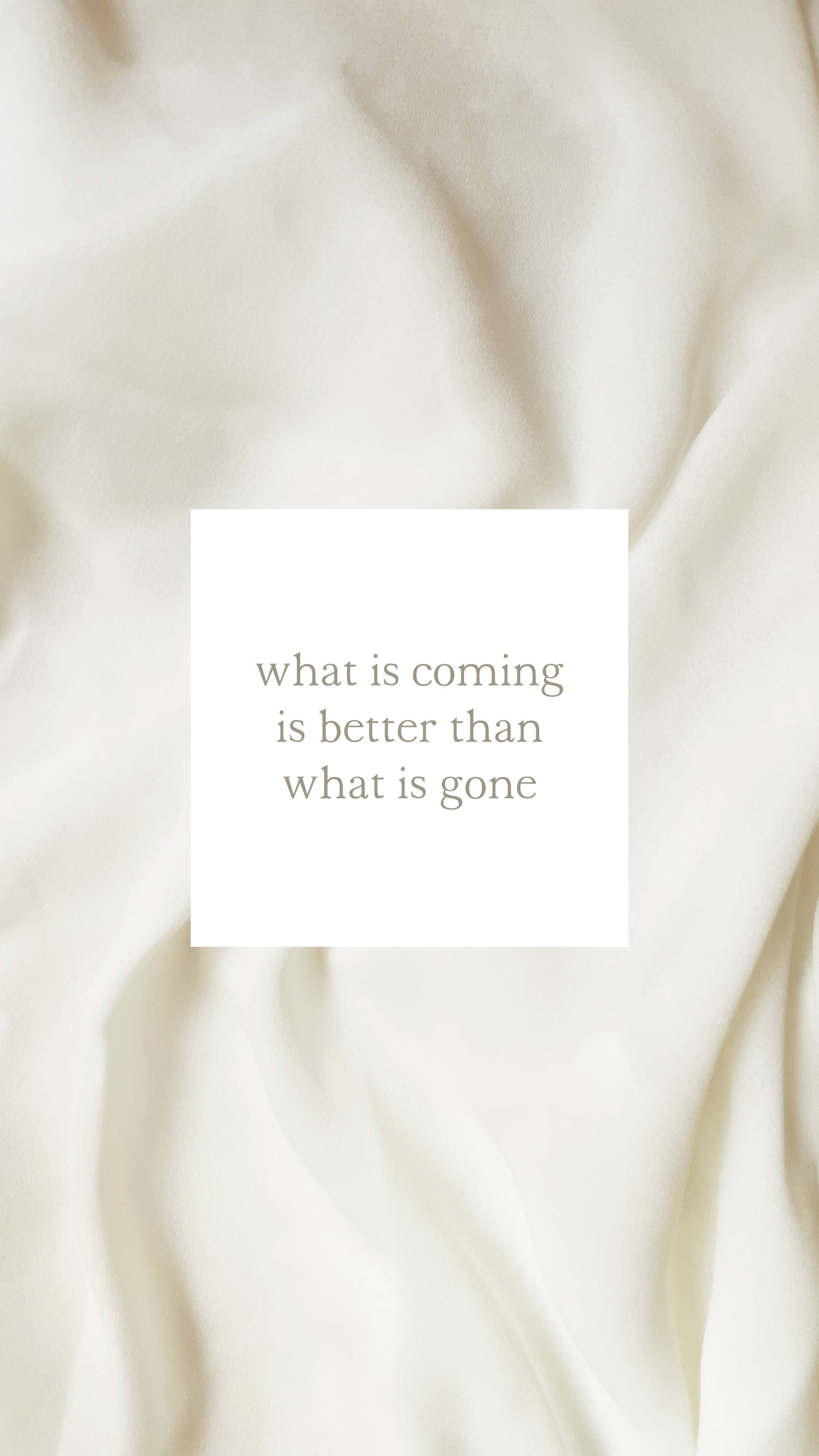 Anticipation Cream Aesthetic, soft cream-colored fabric, minimalist white box, 4K Phone Wallpaper