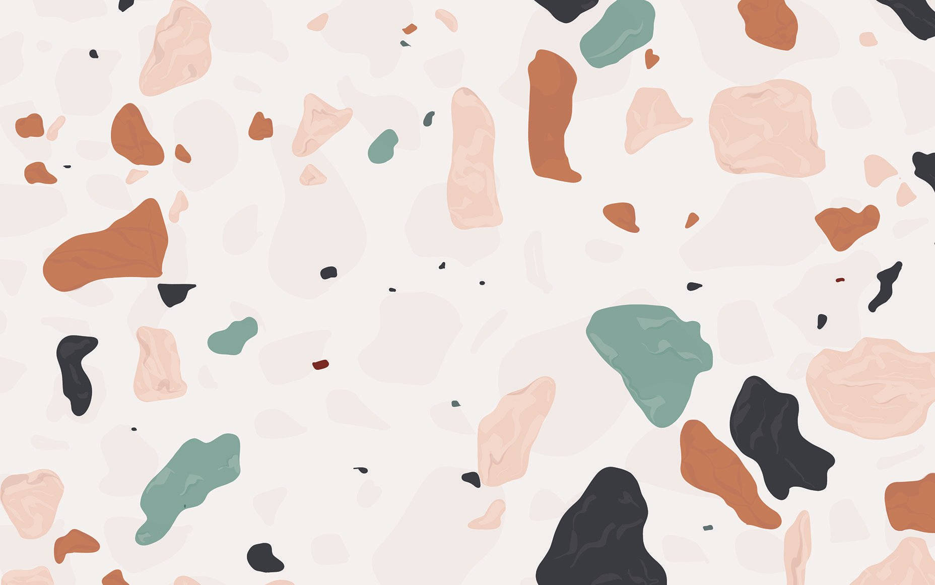 terrazzo pattern, abstract organic shapes, muted earth tones, HD Desktop Wallpaper