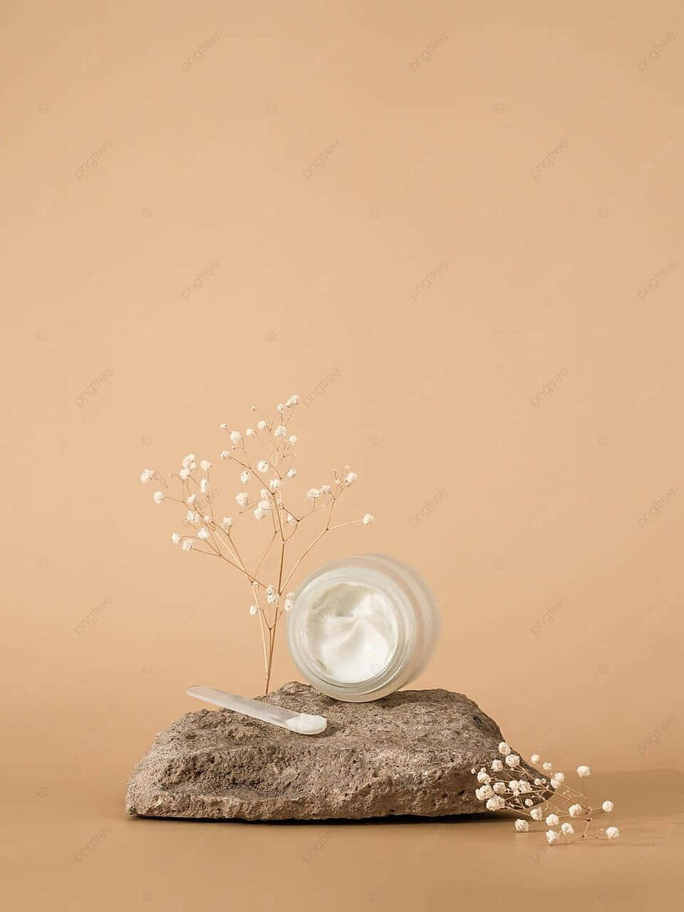 beige cream skincare aesthetic, white cream, glass jar, HD Phone Wallpaper
