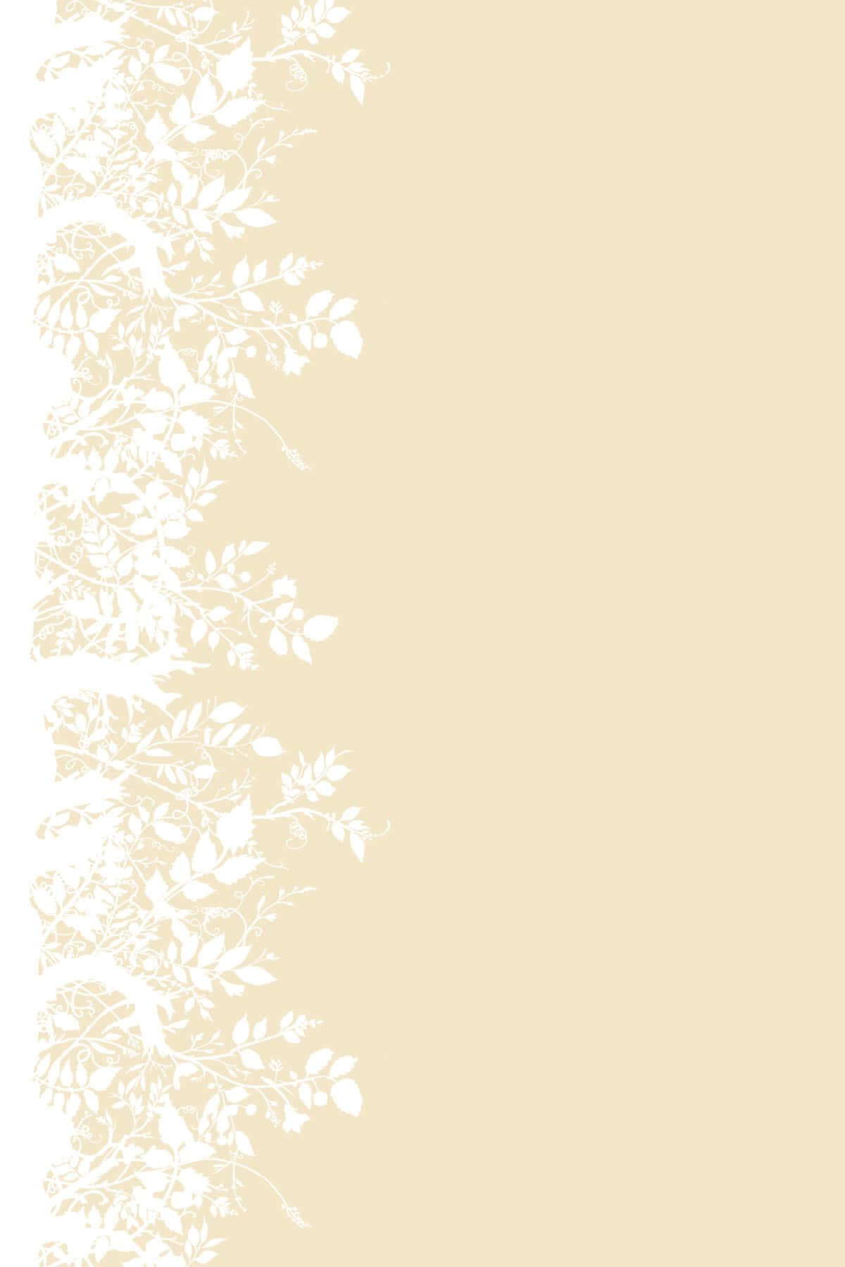Cream-Colored, beige background, delicate white botanical border, HD Phone Wallpaper