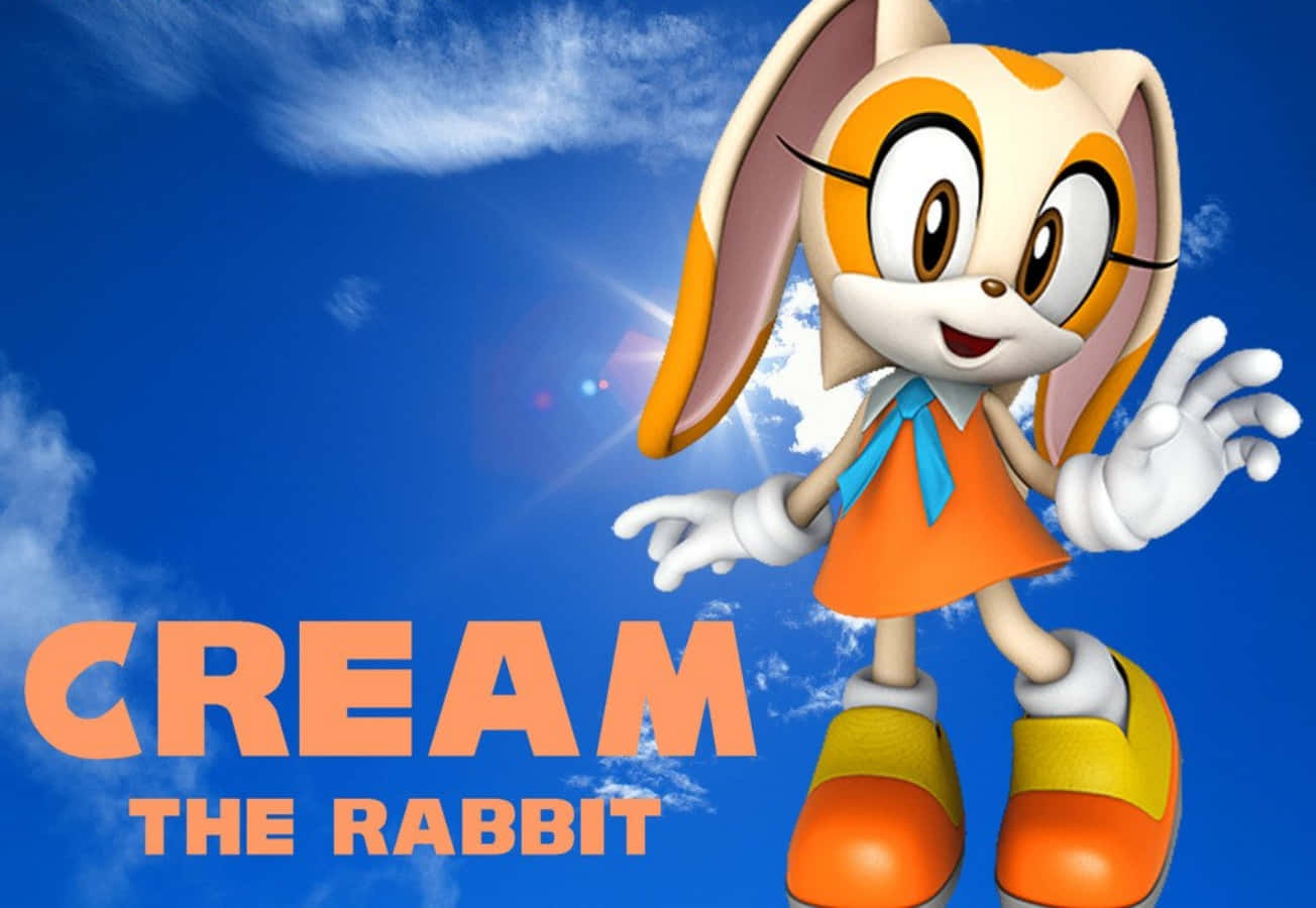 Cream The Rabbit, orange dress, bright blue sky, HD Desktop Wallpaper