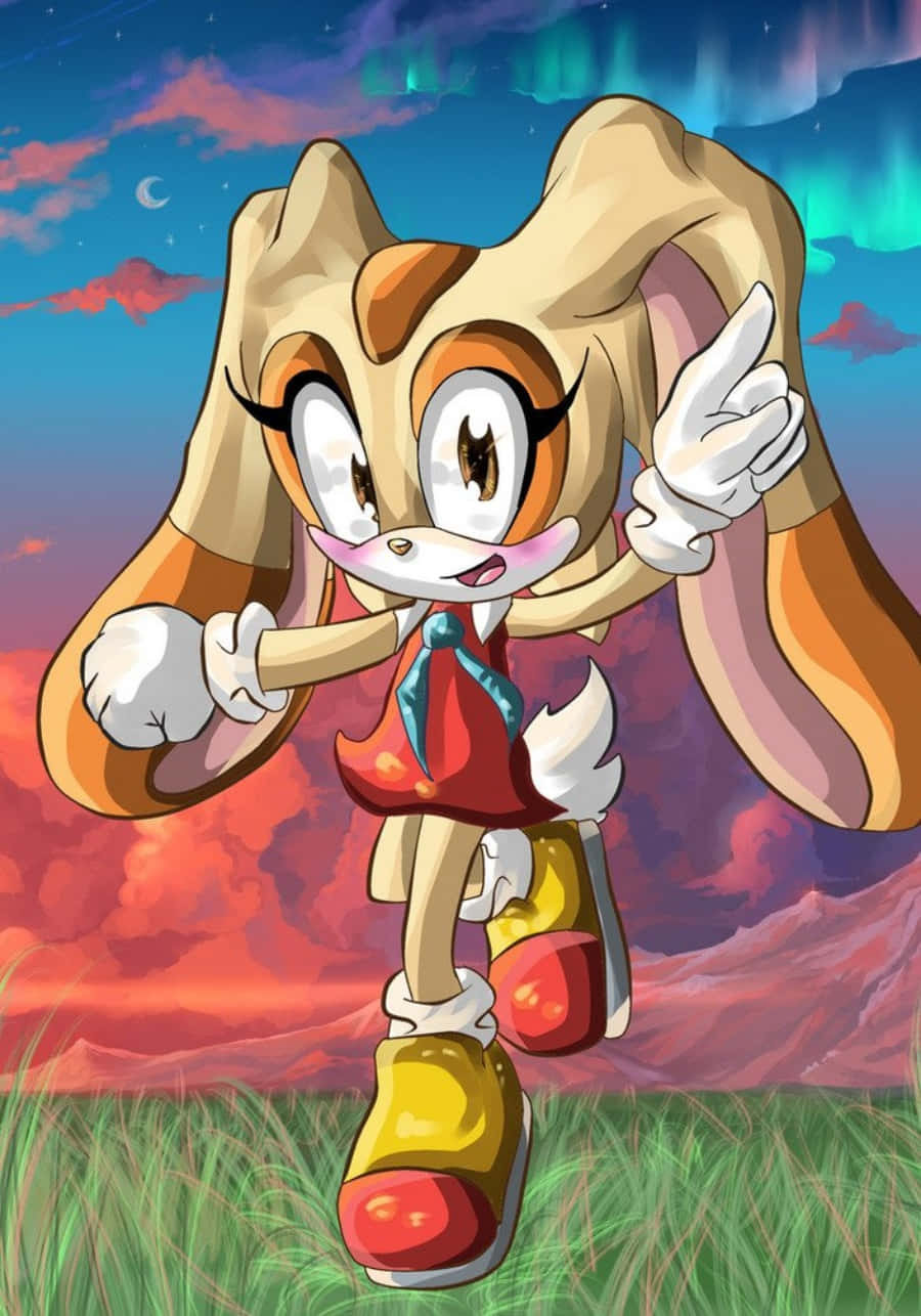 Cream The Rabbit, red dress, yellow shoes, HD Phone Wallpaper