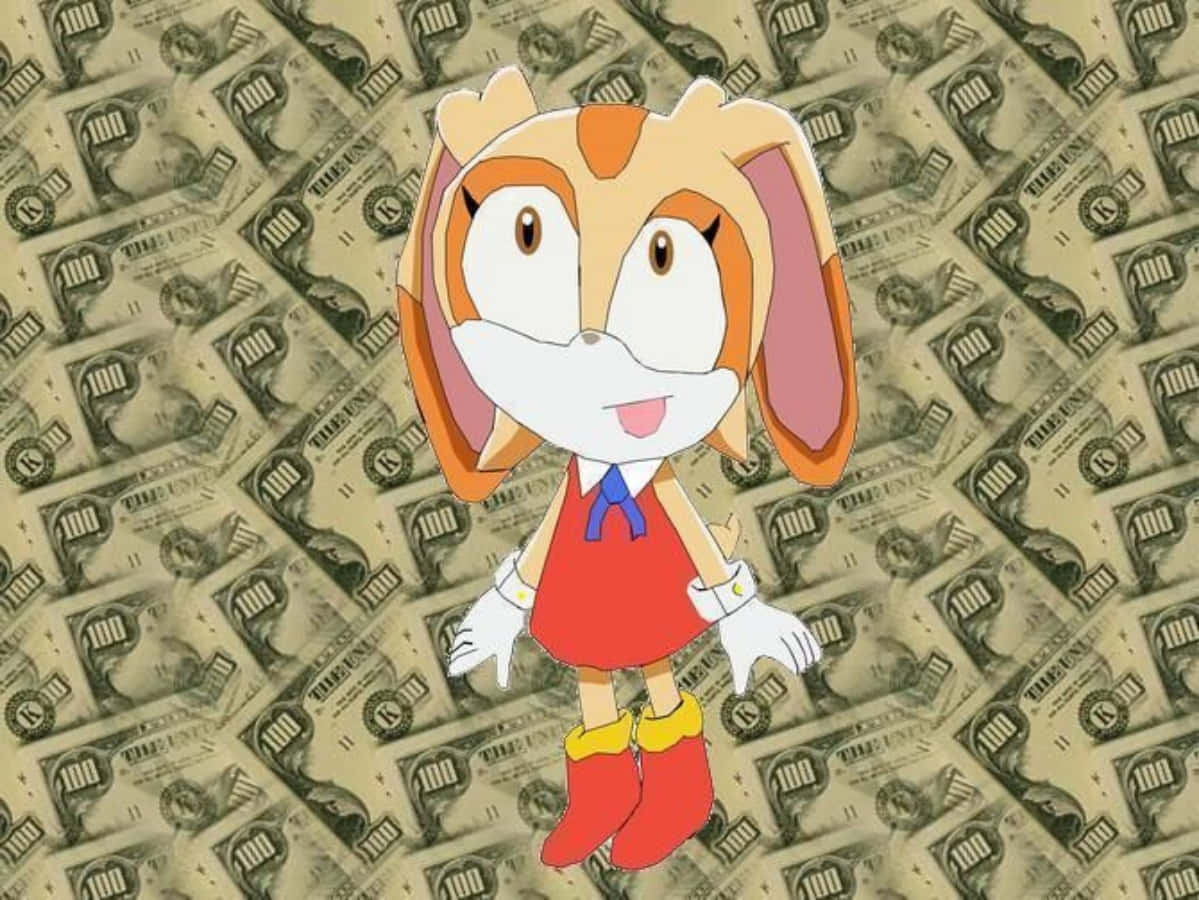 Cream The Rabbit, hundred-dollar bills, field, SD Desktop Wallpaper