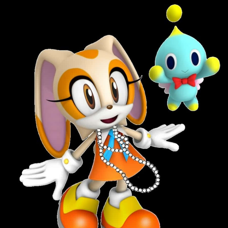 Cream The Rabbit, orange dress, pearl necklace, SD Desktop Wallpaper